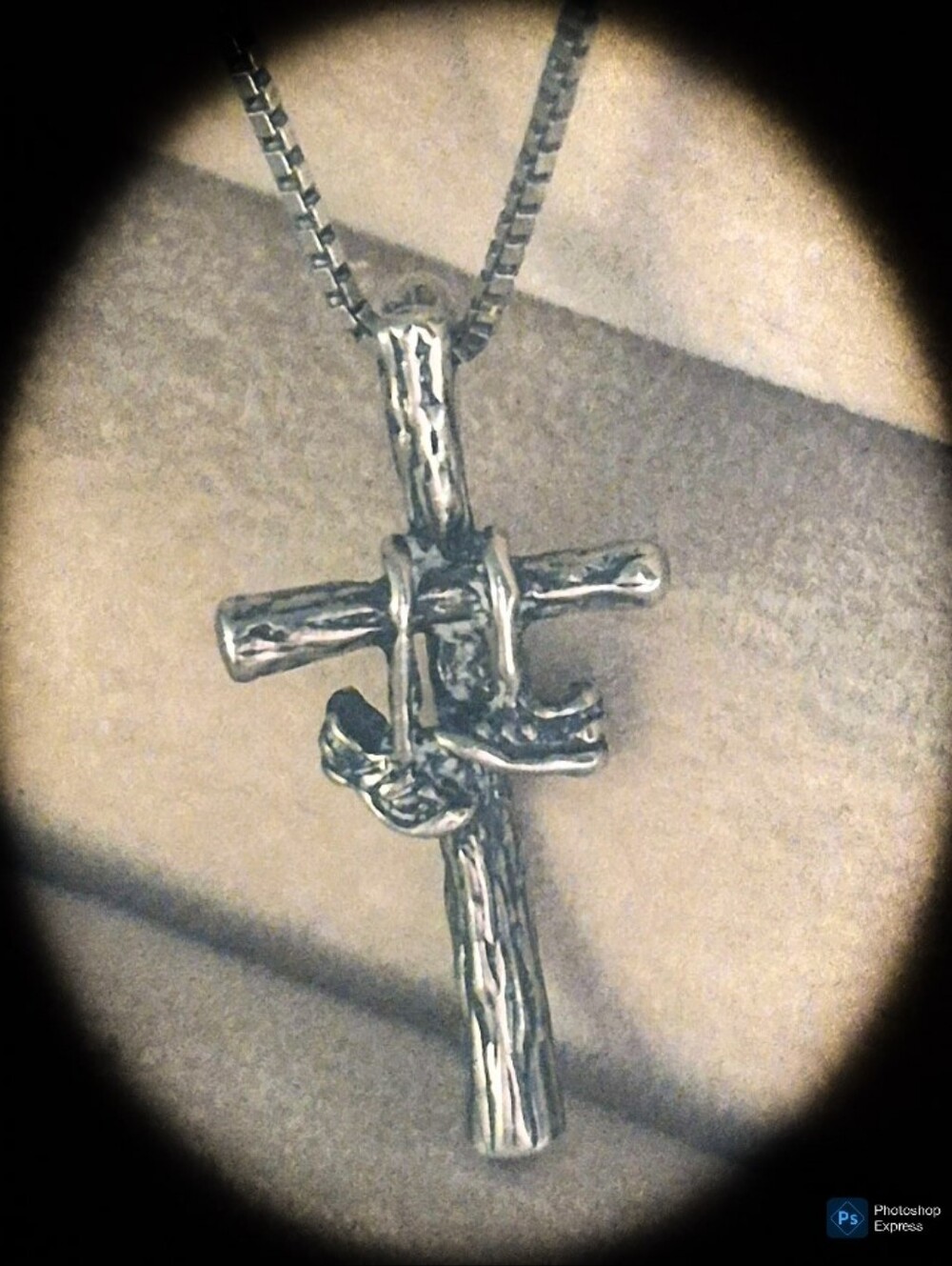 Rare Vintage Stieff Sterling Silver 925 Cross Pendant w/ Sneakers